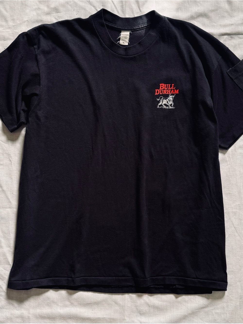 Bull Durham Single-Stitch Black 90s Pocket Tee Cig Sleeve Pocket XL